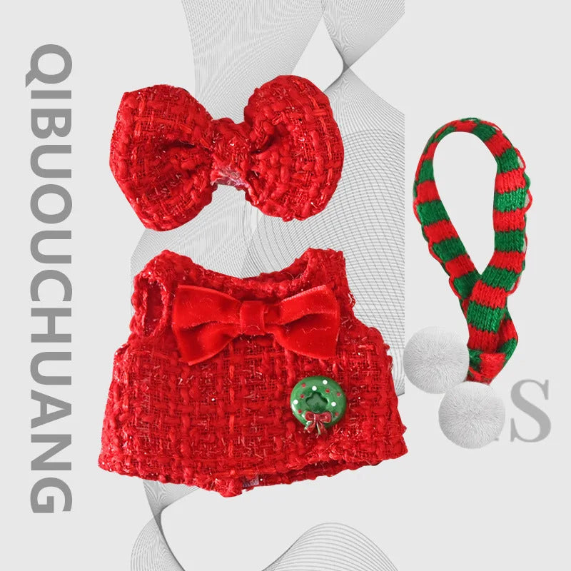Christmas Santa Outfit for Pop Mart The Monsters | Festive Holiday Doll Clothes Set for Labubu | Eco-Friendly Winter Gift