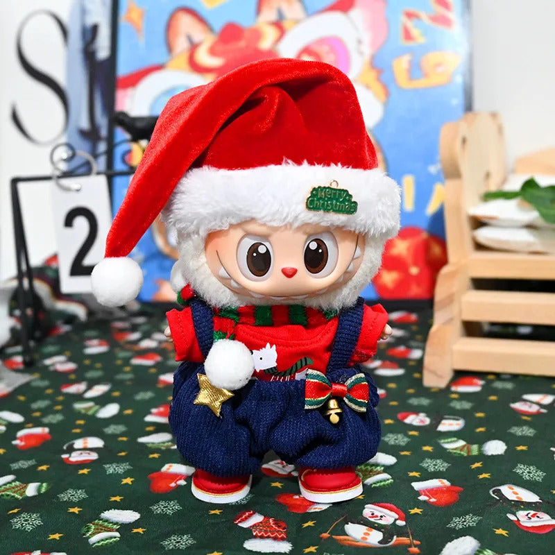 Christmas Santa Outfit for Pop Mart The Monsters | Festive Holiday Doll Clothes Set for Labubu | Eco-Friendly Winter Gift