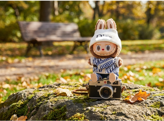 Blue Fashion Outfit for labubu Baby Clothes First, Second, Third Generation17cm Macaron Pendant