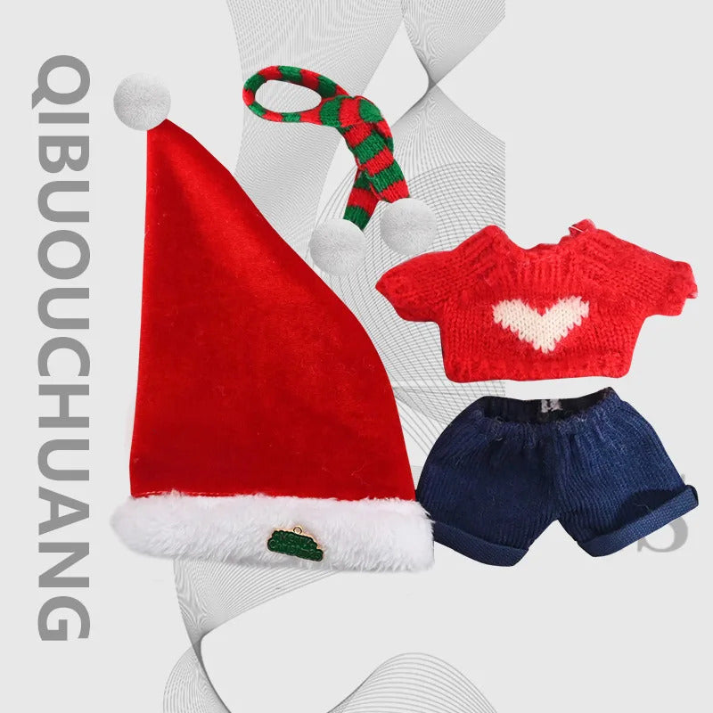 Christmas Santa Outfit for Pop Mart The Monsters | Festive Holiday Doll Clothes Set for Labubu | Eco-Friendly Winter Gift