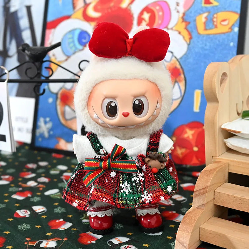 Christmas Santa Outfit for Pop Mart The Monsters | Festive Holiday Doll Clothes Set for Labubu | Eco-Friendly Winter Gift