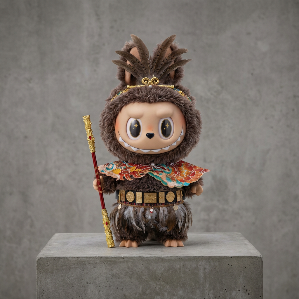 For 58cm Labubu Clothes Zimomo Big Leader Big Angel, Monkey King Sun Wukong Armor Outfit for Large The Monsters Figures | Mythical Hero Costume for Big Labubu | Original Design (Doll Not Included)