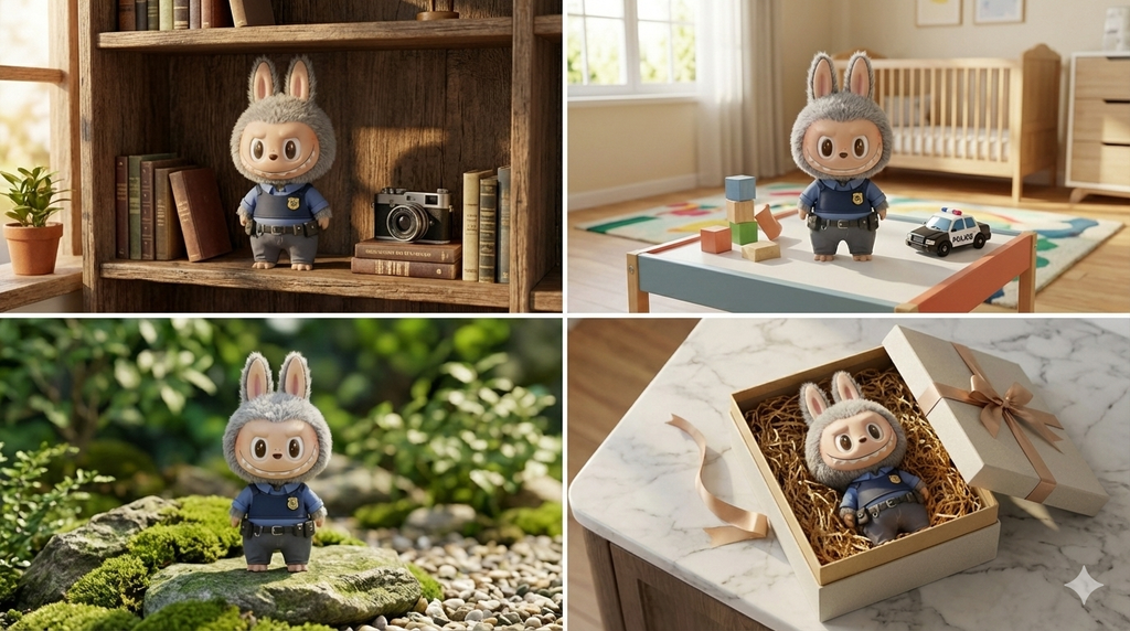 Z-City Police & Fox Casual Outfit for Pop Mart The Monsters | Movie Inspired Doll Clothes for Labubu | Eco-Friendly Original Design (Doll Not Included)