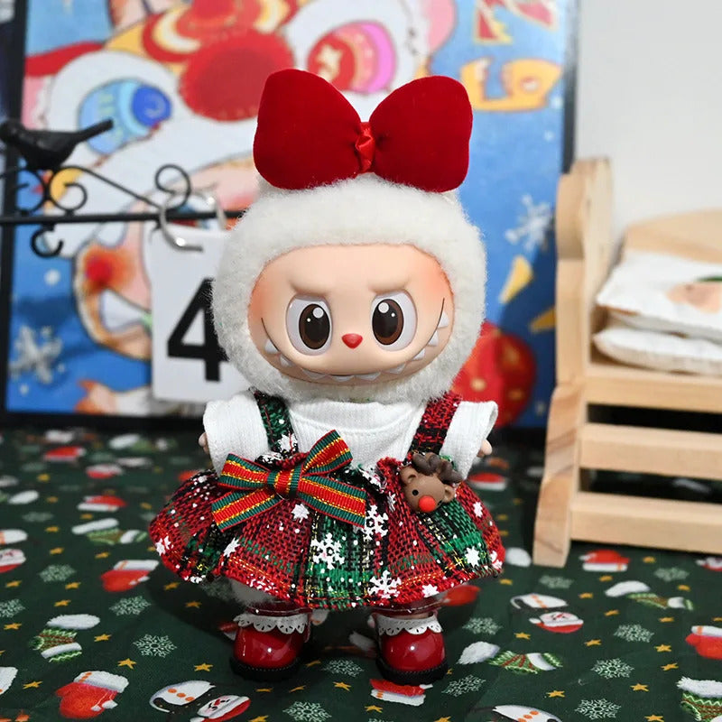 Christmas Santa Outfit for Pop Mart The Monsters | Festive Holiday Doll Clothes Set for Labubu | Eco-Friendly Winter Gift