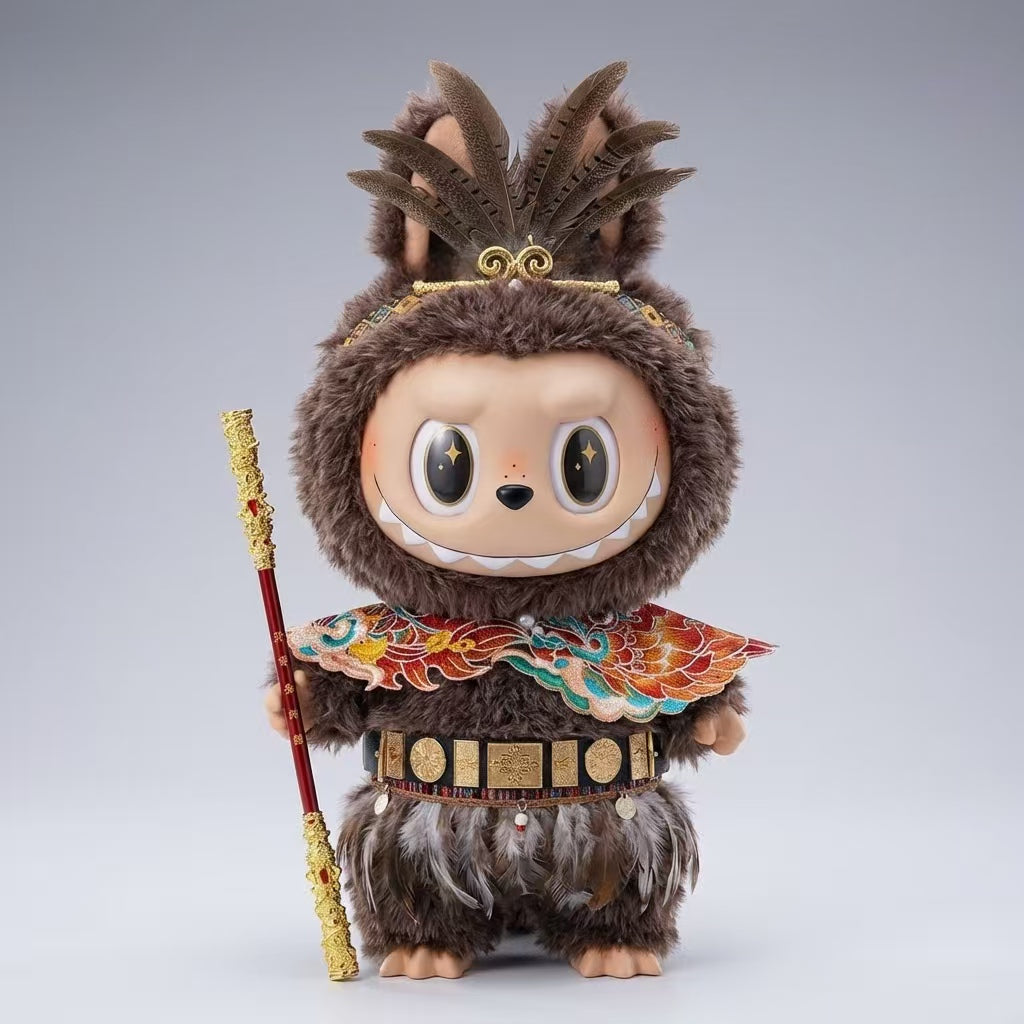 For 58cm Labubu Clothes Zimomo Big Leader Big Angel, Monkey King Sun Wukong Armor Outfit for Large The Monsters Figures | Mythical Hero Costume for Big Labubu | Original Design (Doll Not Included)