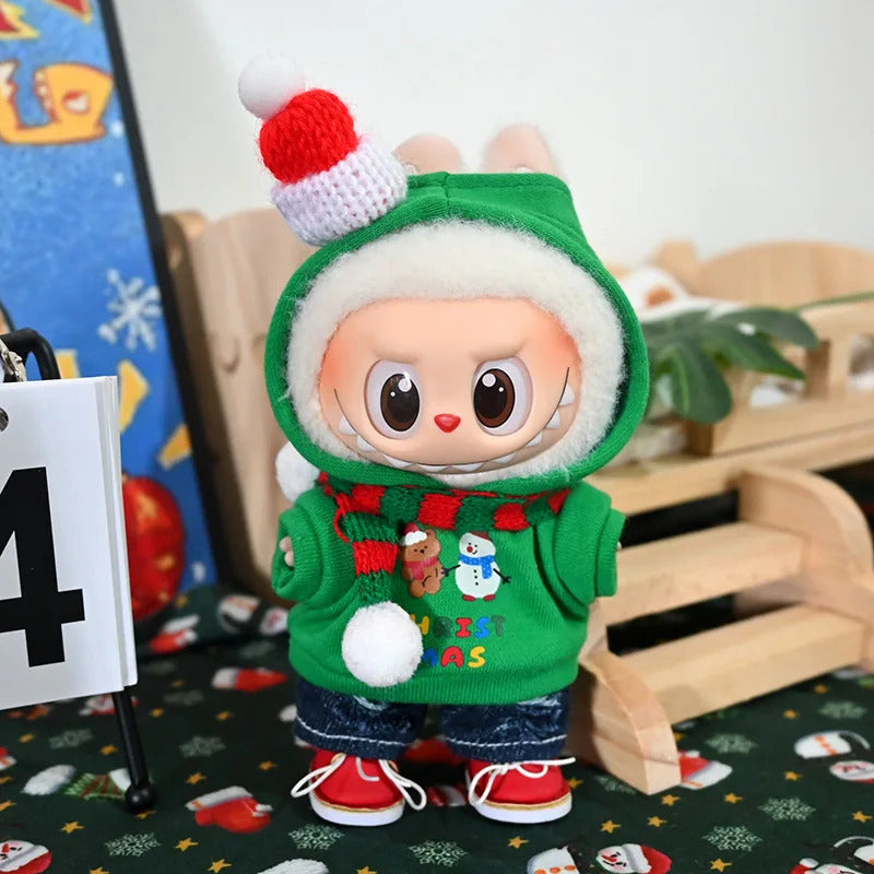Christmas Santa Outfit for Pop Mart The Monsters | Festive Holiday Doll Clothes Set for Labubu | Eco-Friendly Winter Gift