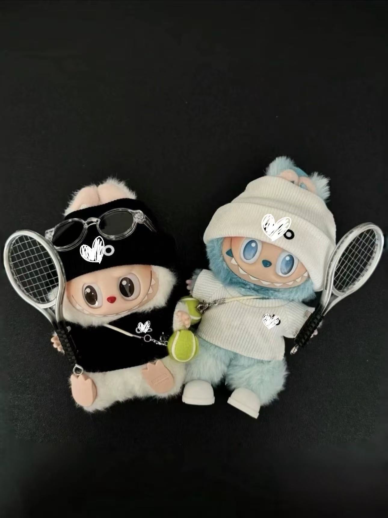 Tennis Prince Loose Fit T shirt suitable for labubu Baby Clothes First, Second, Third Generation17cm Macaron Pendant