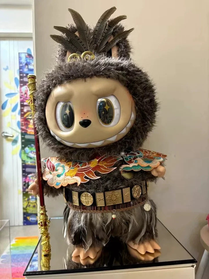 For 58cm Labubu Clothes Zimomo Big Leader Big Angel, Monkey King Sun Wukong Armor Outfit for Large The Monsters Figures | Mythical Hero Costume for Big Labubu | Original Design (Doll Not Included)