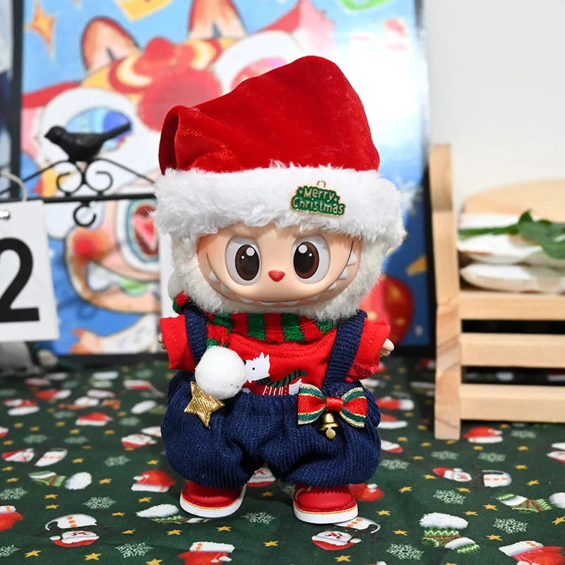 Christmas Santa Outfit for Pop Mart The Monsters | Festive Holiday Doll Clothes Set for Labubu | Eco-Friendly Winter Gift