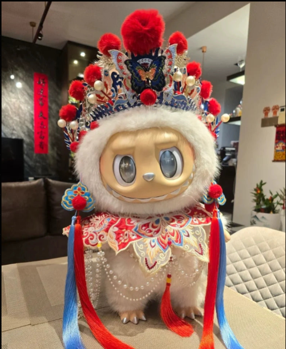 For 58cm Labubu Clothes Zimomo Big Leader Big Angel- Chinese Opera Costume Theme, Original Embroidery Design, Eco-Friendly Material, Cost-Effective Doll Outfit