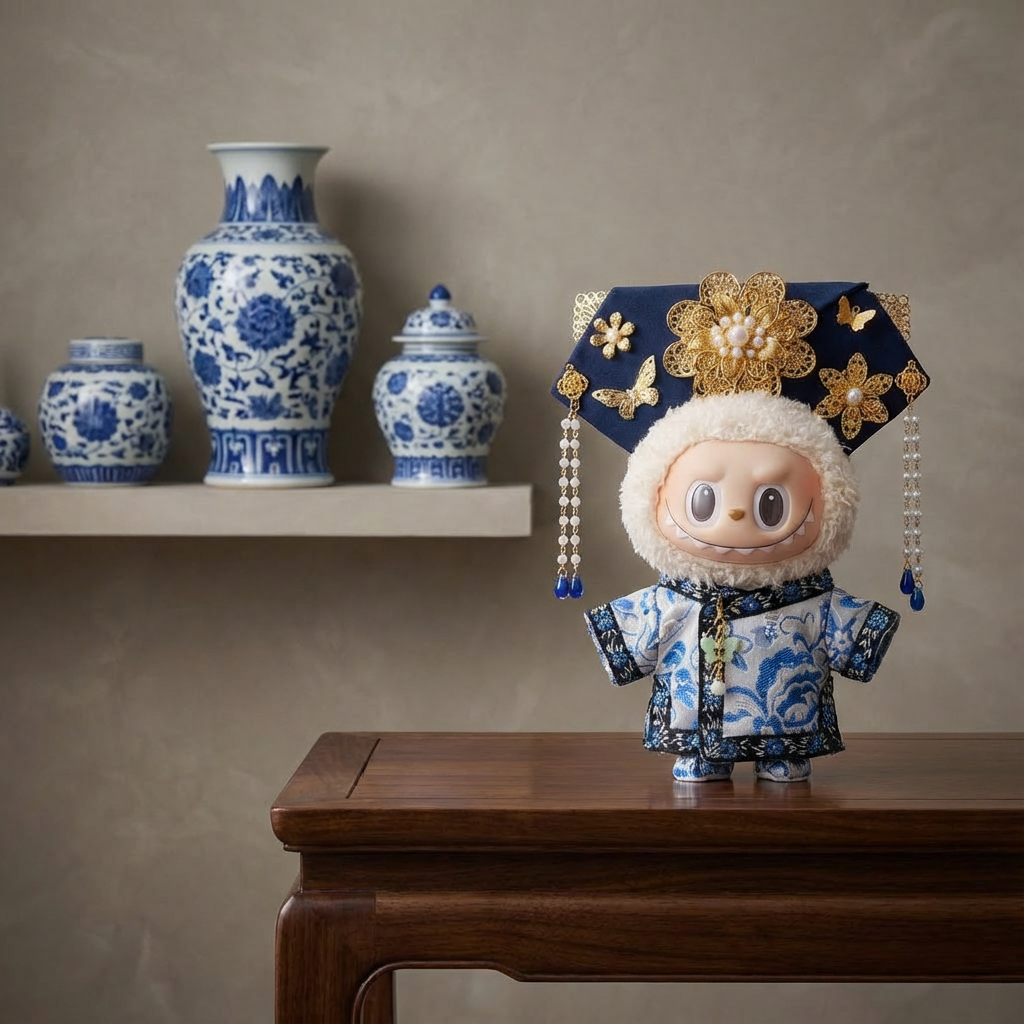 【3pcs】Traditional Chinese Opera Costume for The Monsters | Exquisite Oriental Outfit for Labubu Doll | Handmade Eco-Friendly Design (Clothes Only)