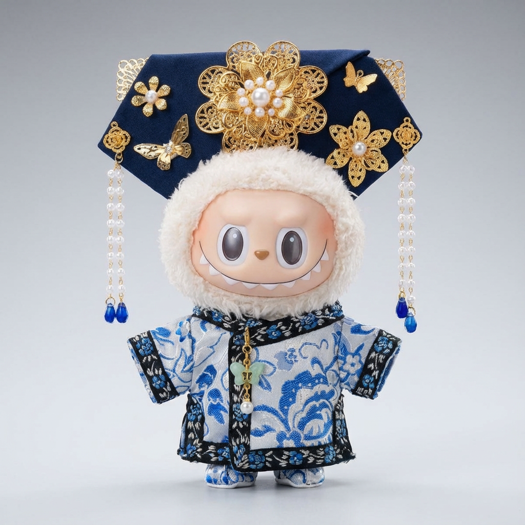 【3pcs】Traditional Chinese Opera Costume for The Monsters | Exquisite Oriental Outfit for Labubu Doll | Handmade Eco-Friendly Design (Clothes Only)